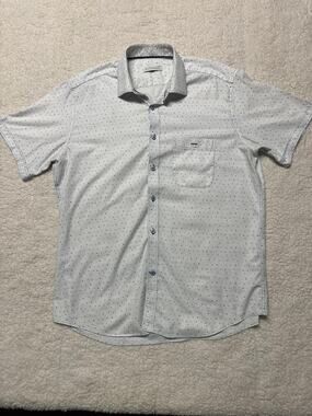 Men’s FINE Marcello Polka Dot Polo size L‎ Italian Fabric! Ships Fast!!